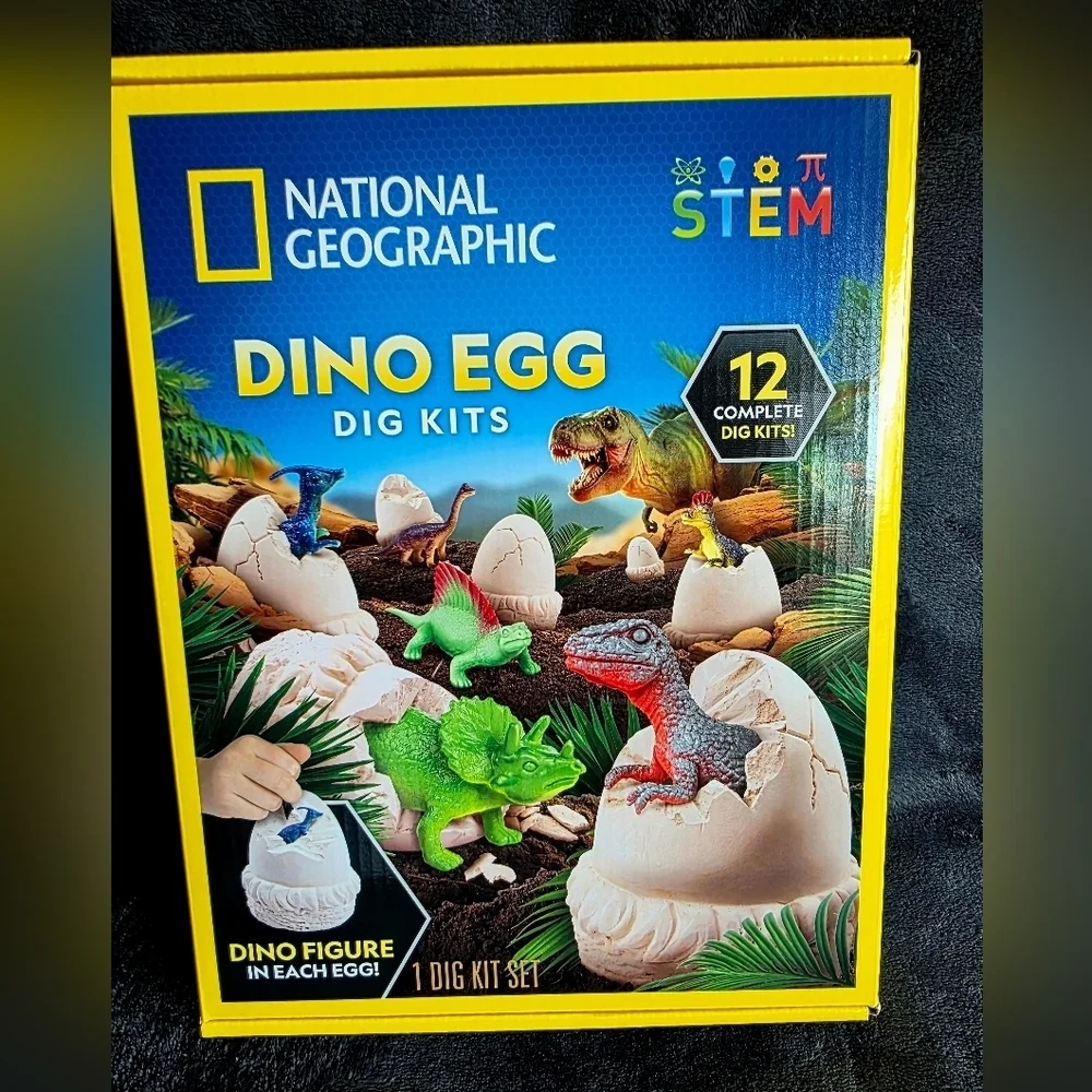 New National Geographic Dino Egg Dig Kits 12 Dinosaur Egg Dig Bricks, 12 Figure